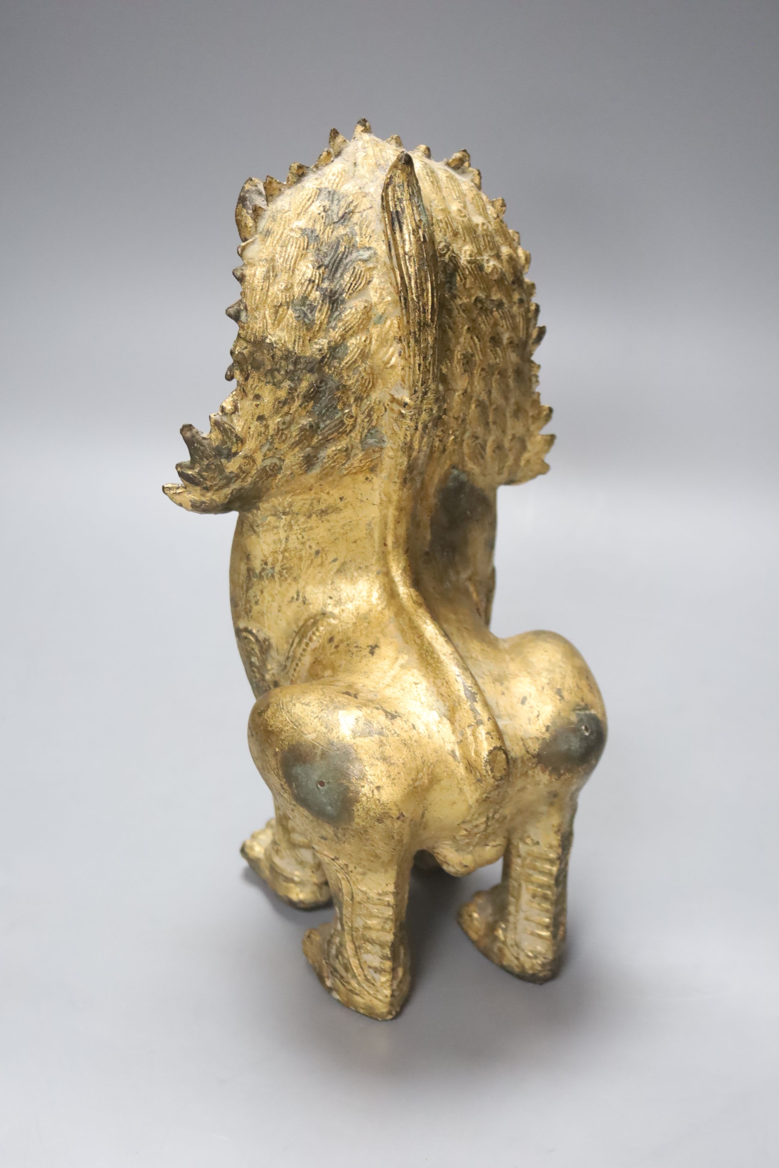 A bronze dog